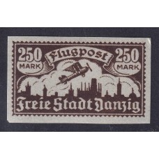 ALEMANIA DANZIG 1923 Yv AEREO 14 VARIEDAD SIN DENTAR NUEVA CON GOMA DE GRAN CALIDAD 50 €